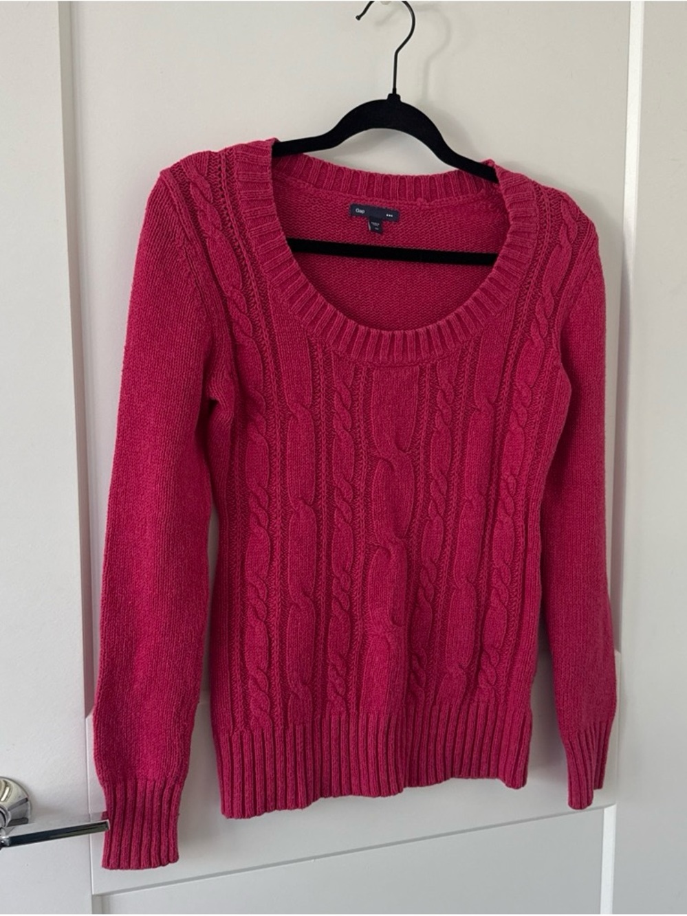 Gap Pink Cable Knit Scoop Neck Sweater